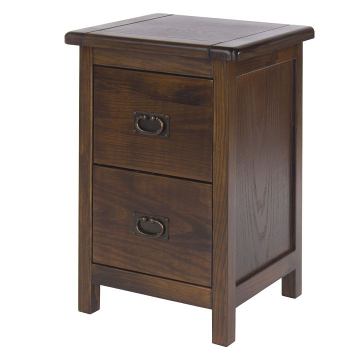 Boston 2 Drawer Petite Bedside Cabinet - Dark Brown