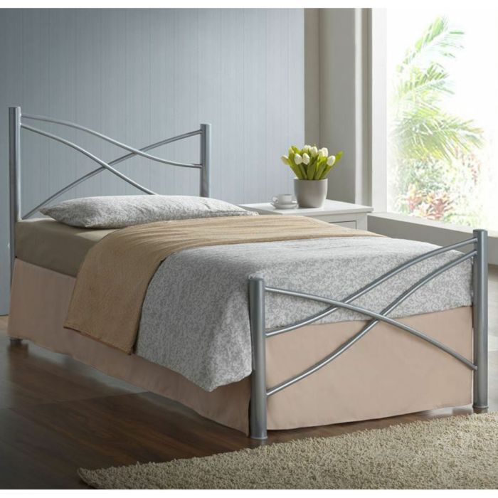 Elegant Metal 3FT Single Bed Frame with Mattress Option - 3 Colours