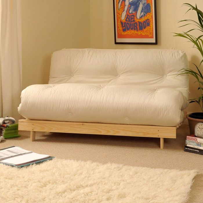 Luxury Futon Wooden 2 Seater Sofa Bed - 11 Colours
