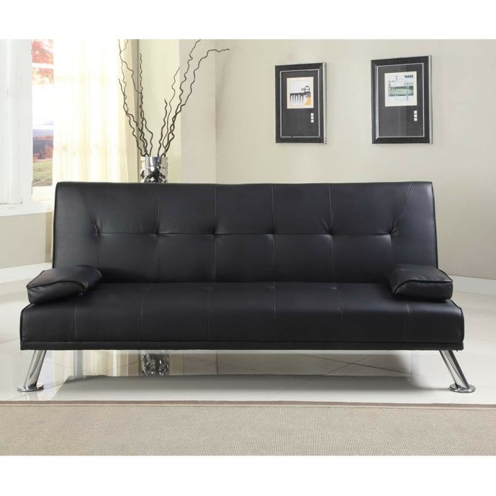 Stunning Faux Leather 3 Seater Sofa Bed - 4 Colours