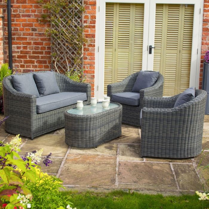 Bunbury Sofa Set Grey Weave