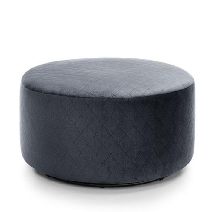 Bethean Qulited Velvet Swivel Footstool - Dark Grey
