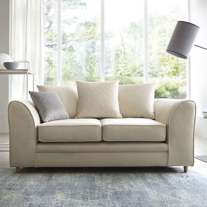 Bethan Velvet 2 Seater Sofa - Cream