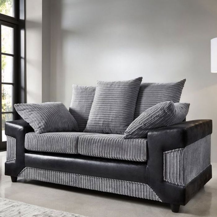 Eritrea 2 Seater Sofa - Black and Charcoal