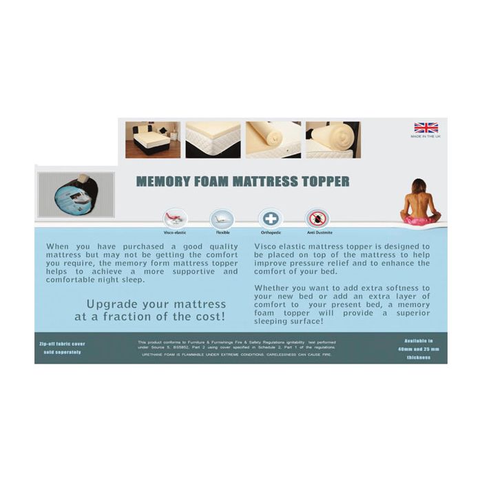 Elevate Your Sleep Experience with Marysville Memory Topper 40mm - 4ft Small Double