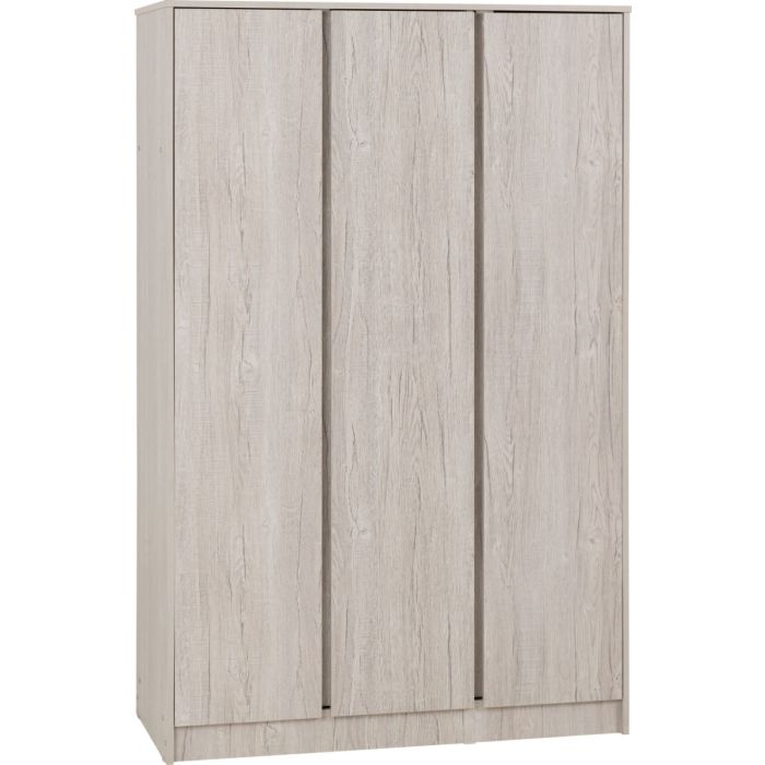 Wardrobe - MALDEN 3 Door Wardrobe Urban Snow 115cm