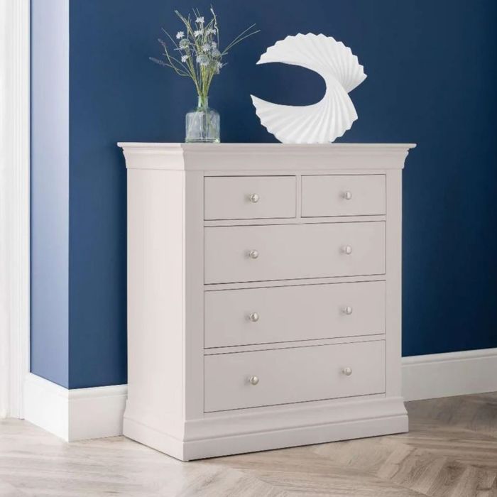 Clermont 3+2 Drawer Chest - Light Grey