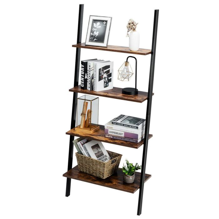 Display Rack - 4 Tier Rustic Leaning Wall Display Unit