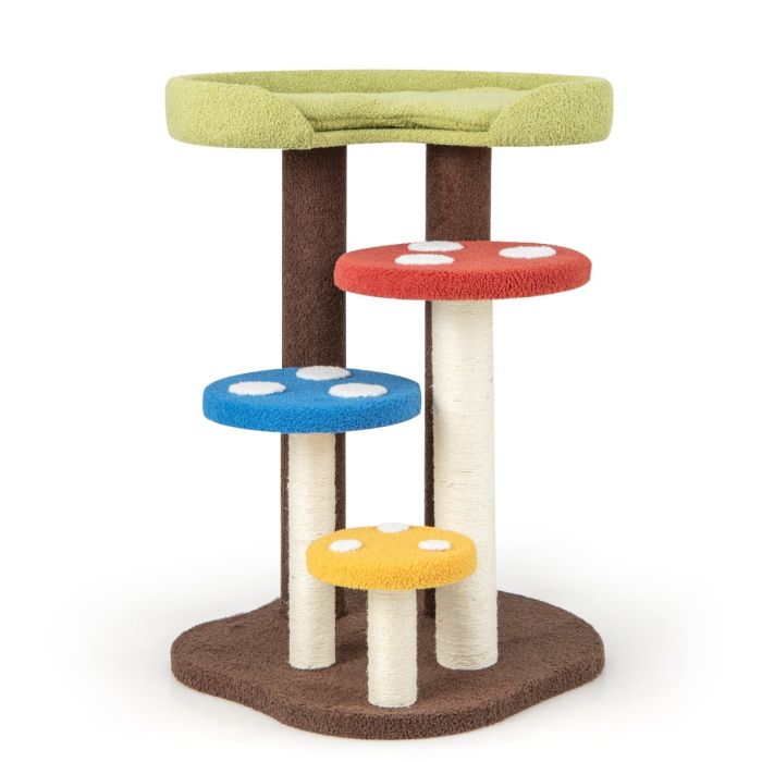 3-in-1 Cat Tree with Sisal Posts & Removable Platforms-Multicolour