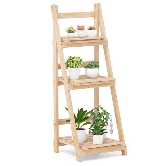 Foldable Ladder Storage Shelf for Potted Plants