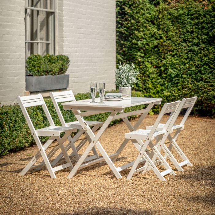 SILVERSTONE Folding Outdoor Dining Set - White