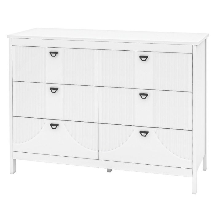 GLASVIK White Chest of Drawers - Large-sized, 6 Drawers, Double