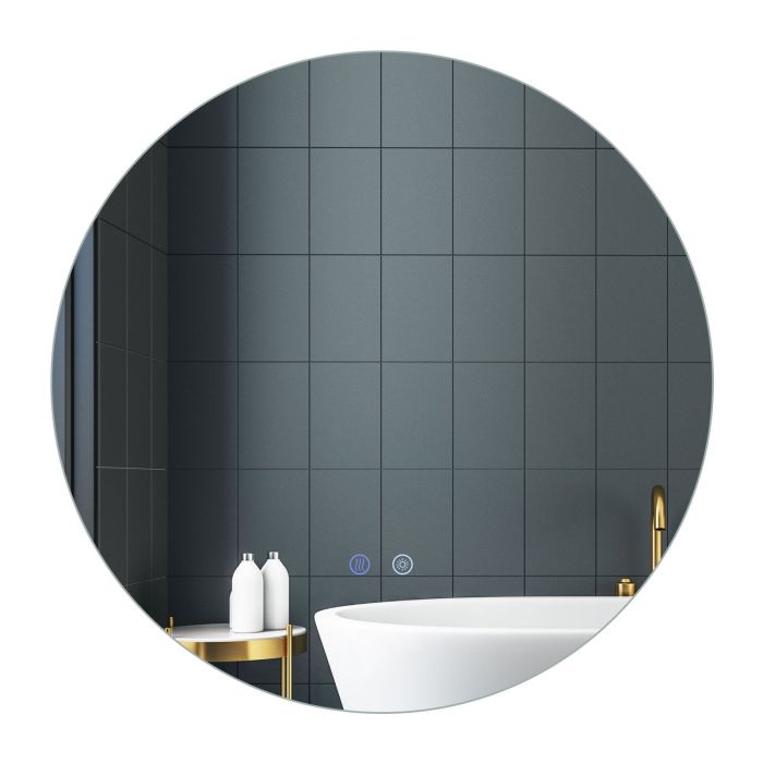 WVORA 60 Round LED Lighted Mirror Wall Mounted Bathroom Mirror