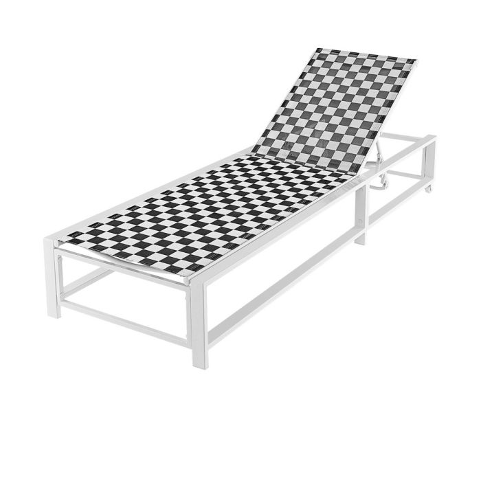 Sun Lounger - Adjustable Patio Chaise Lounge with Wheels and Breathable Fabric and Sturdy Metal Frame
