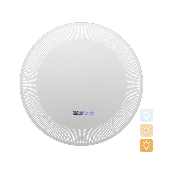 Vanity Mirror - Wall-Mounted Vanity Makeup Mirror with 3-Color Dimmable Lights Touch Switch