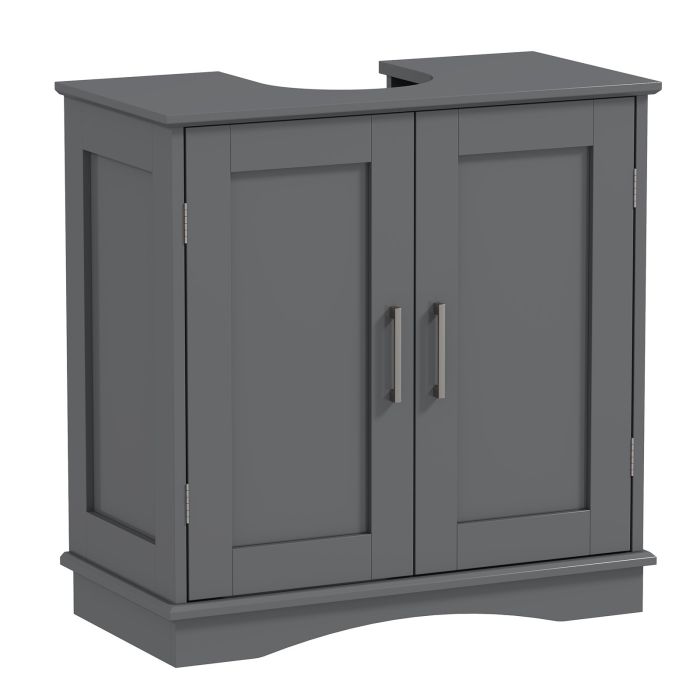 ANERI 60 cm Pedestal Sink Bathroom Vanity Cabinet with Adjustable Shelf-Grey