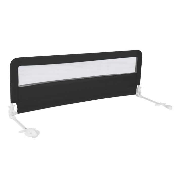 Baby Safety Rail - 150CM Foldable Baby Bed Rail Guard with Washable Cover and Safety Strap-Black