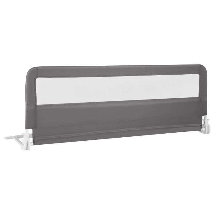 Baby Safety Rail - 150CM Foldable Baby Bed Rail Guard with Washable Cover and Safety Strap-Grey