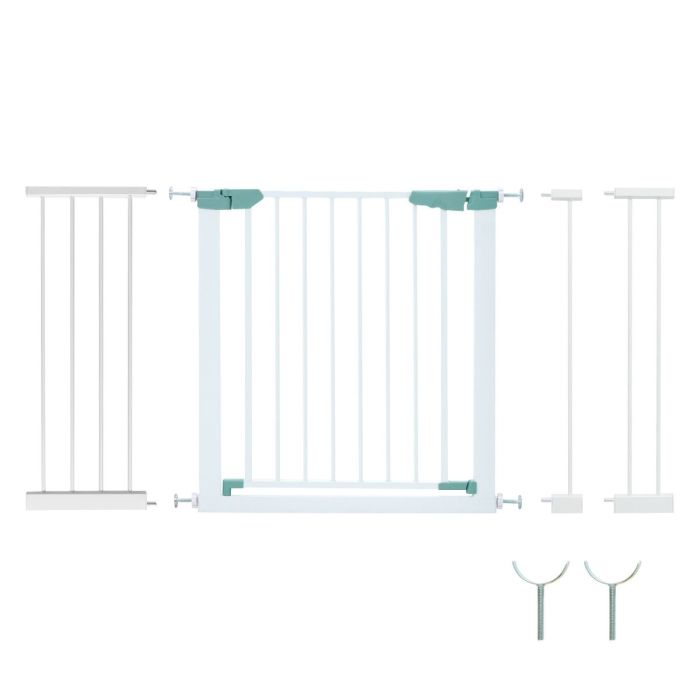 Wide Baby Safety Gate Fits 80-123 CM Openings-White