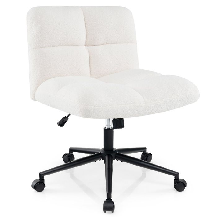 Office Chair - Modern Cross Legged Swivel Task Chair with Wheels Beige 73cm