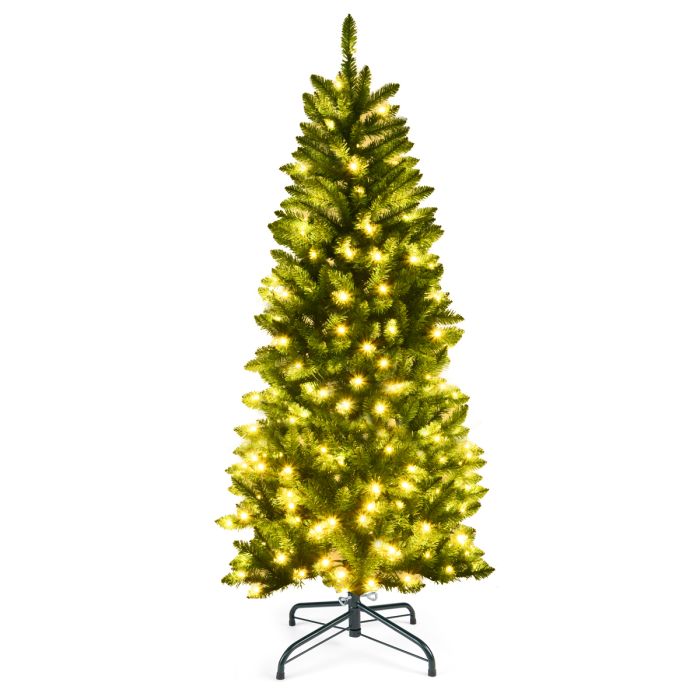 Pencil Christmas Tree with Warm White Lights - 5ft