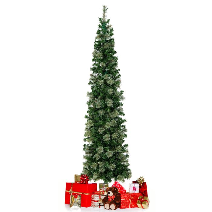 Pre-Lit Half-Shape Christmas Tree with 403 Tips - 7ft