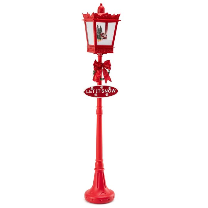 Musical Christmas Streetlight with Snowy Effects 8 ft - Red
