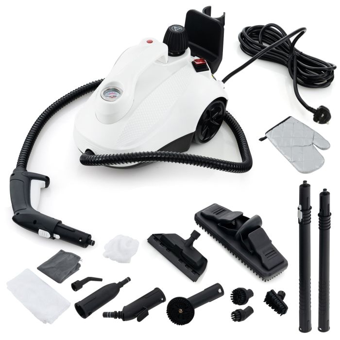 AMWELLON 1.8L 2000W Steam Cleaner with 15 Accessories-White