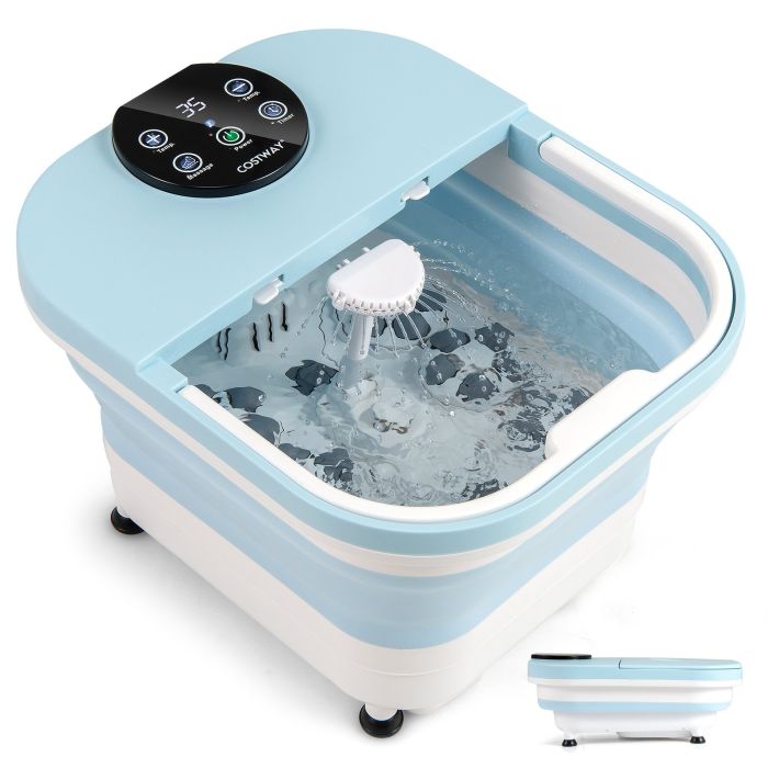 ARDMOREL Collapsible Foot Spa Massager Bath Tub with Heat Shower and Timer-Blue