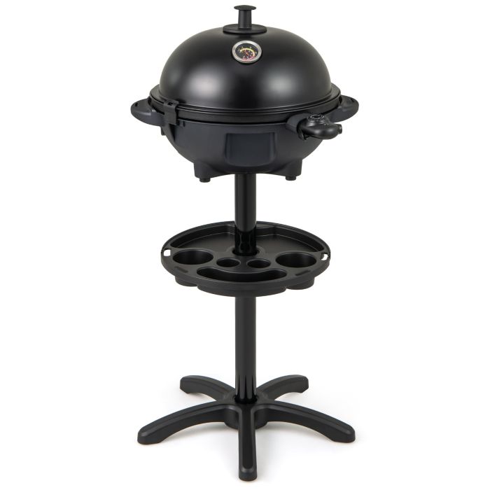 Indoor Outdoor Grill with 2-Zone Non-Stick Grilling Plate-Black