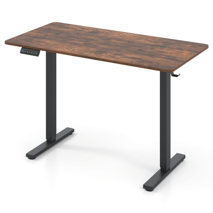 XIREL 120 x 60cm Electric Standing Computer Desk with 3 Memory Preset-Rustic Brown