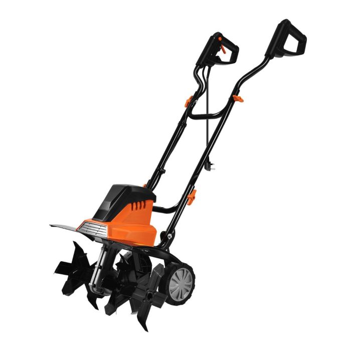 AVESCOTT Electric Tiller and Cultivator with Foldable Handle and Adjustable Wheels-Orange