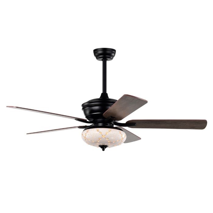 Ceiling Fan with Light and Remote Control for Bedroom Living Room - Black