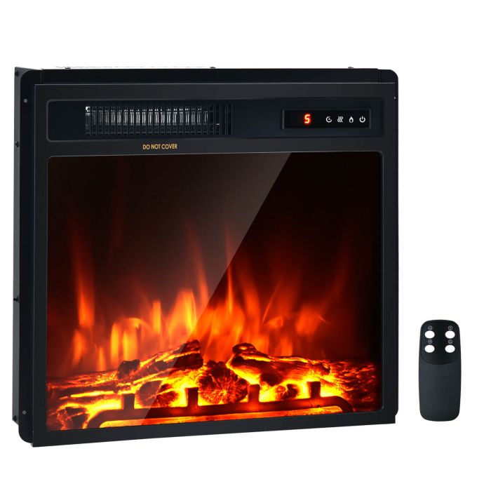18"/45cm Electric Fireplace 1500W with Remote Control and Adjustable Flame