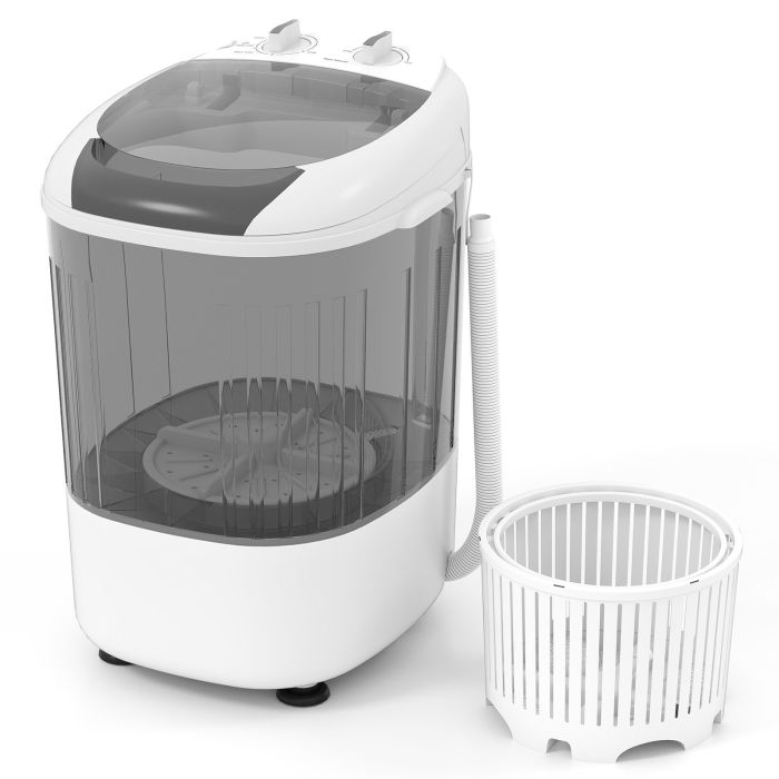 AULDRIN 2.5 kg Capacity Portable Mini Washing Machine with Spin Tub and Drain Hose-Grey