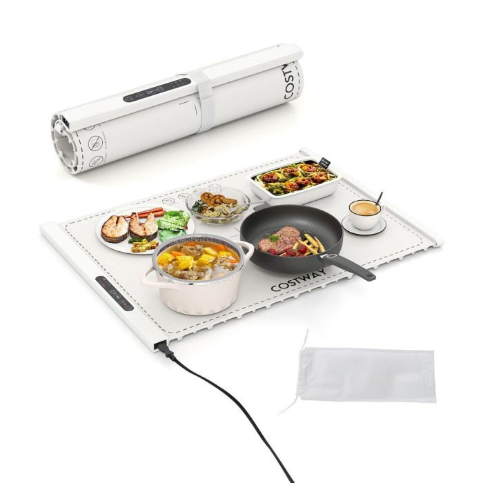 ARKLYN Food Warming Mat with Adjustable Temperature and Timer-White