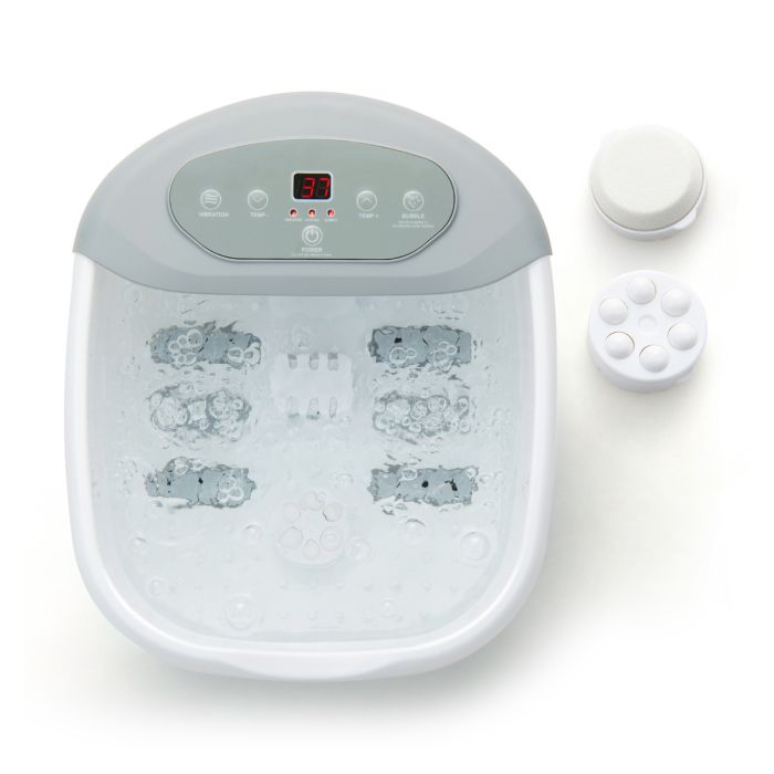 NAVIX Foot Spa Massager with Removable Pedicure Stone-Grey