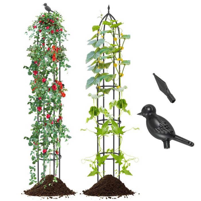 2-Pack 197 cm Garden Trellis for Climbing Plants-Black