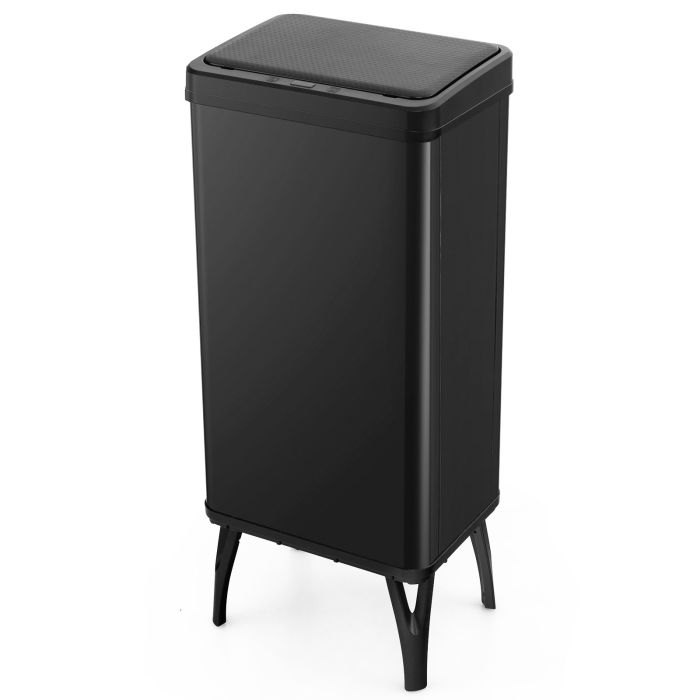 BRASHMERE 50L Stainless Steel Trash Can Automatic Motion Sensor Garbage Bin-Black