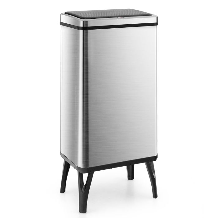 BRASHMERE 50L Stainless Steel Trash Can Automatic Motion Sensor Garbage Bin-Silver