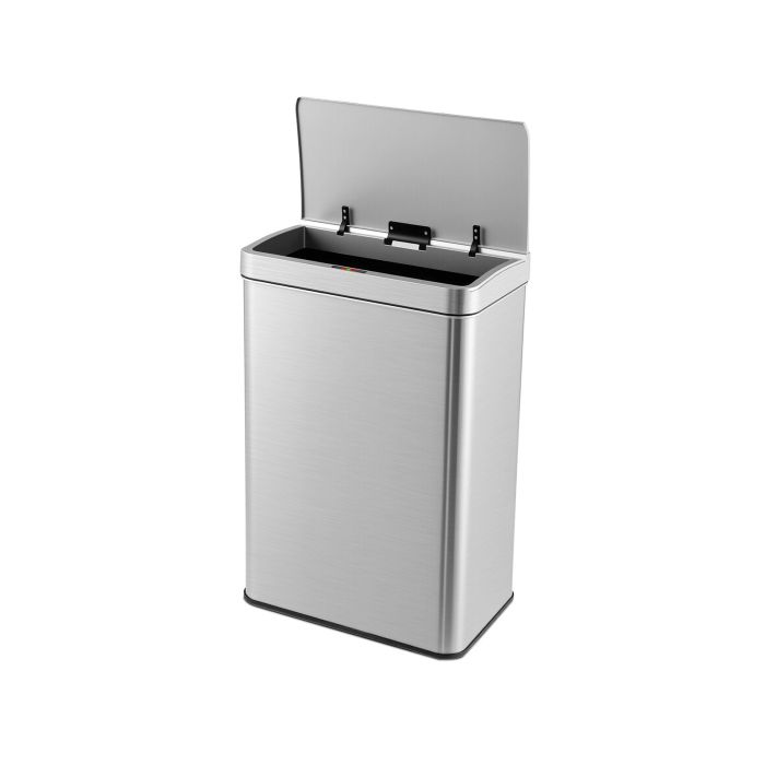 60L Automatic Trash Can with Lid-Silver