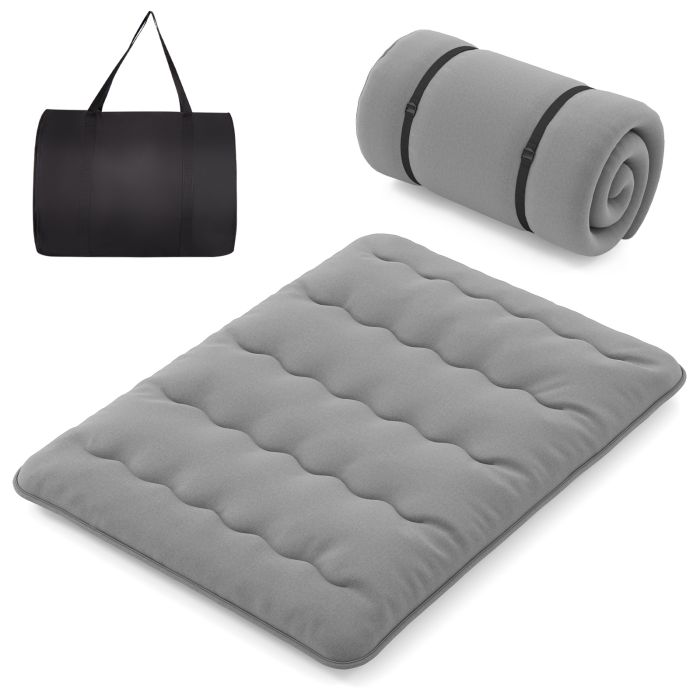 Floor Mattress - Japanese Floor Mattress with Washable Cover and Carry Bag-Grey-King Size
