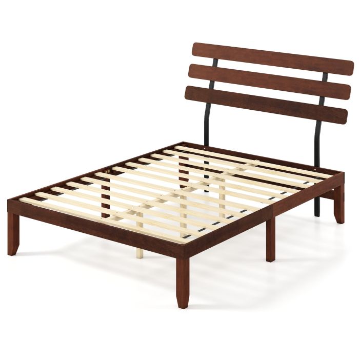 WAVIX Bed Frame with Retro Headboard and Under-Bed Storage Space-King Size