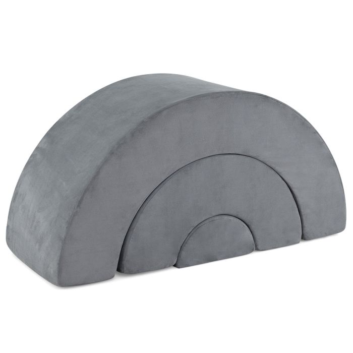 OVDA 3 Piece Toddlers Climbing Toys with Elastic Filling-Grey