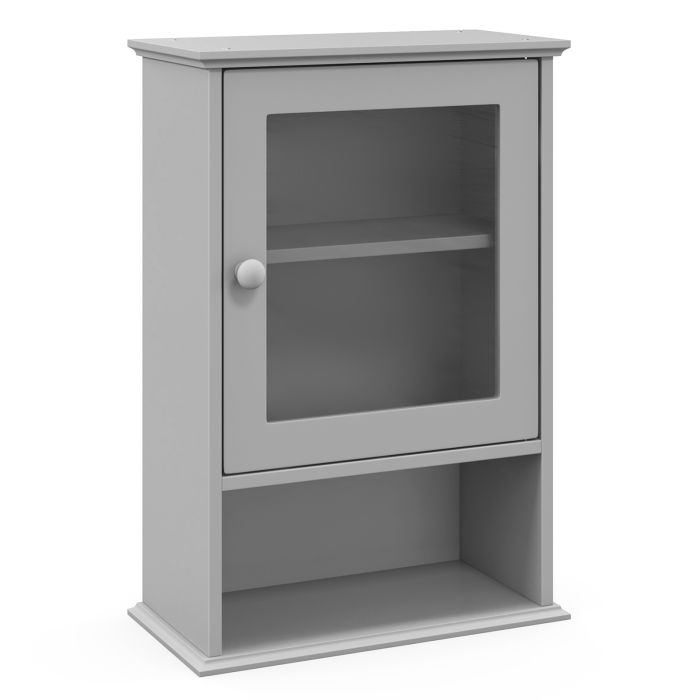 Bathroom Wall Mounted Storage Cupboard with Single Door-Grey