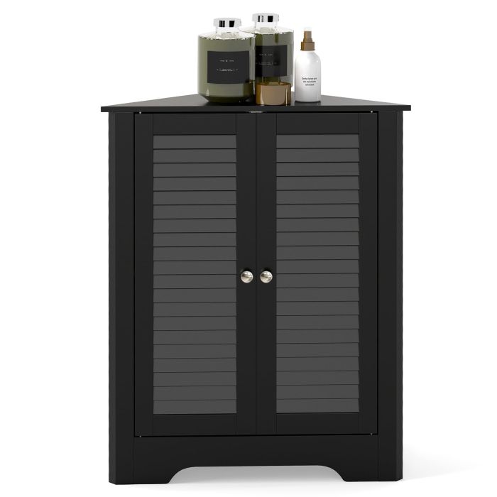 Corner Storage Cabinet Display Unit-Black