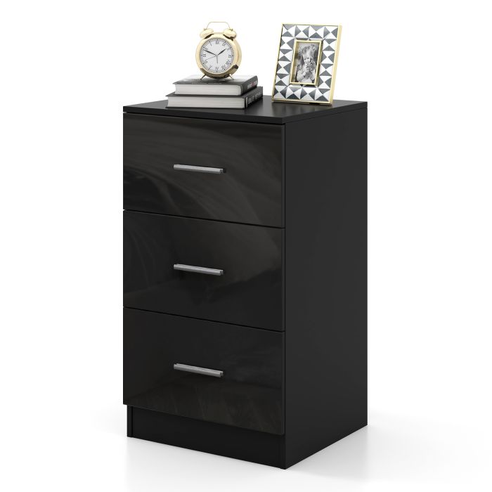 Black Chest of Drawers - GUELPH Small Chest  3 Drawers