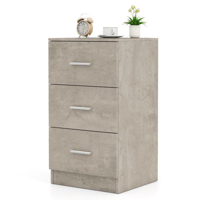 BUXTER Grey Chest of Drawers - Small-sized, 3 Drawers