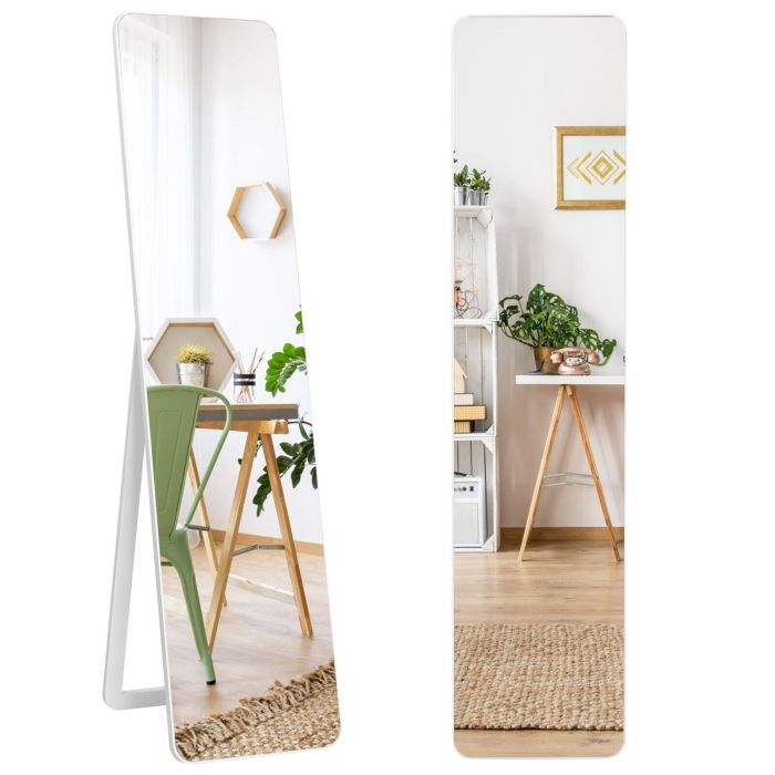 160x37cm Free-standing Full Length Mirror - White