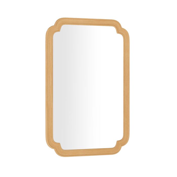 Rounded Corner Arch Wall Mirror for Bathroom Living Room-Natural